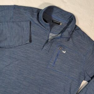 Southern Marsh Fieldtec Mens XL Blue‎ Waffle Grid Quarter Zip Pullover Sweater